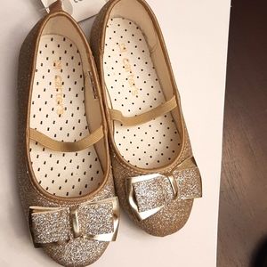 Gold Sparkly Toddler Flats